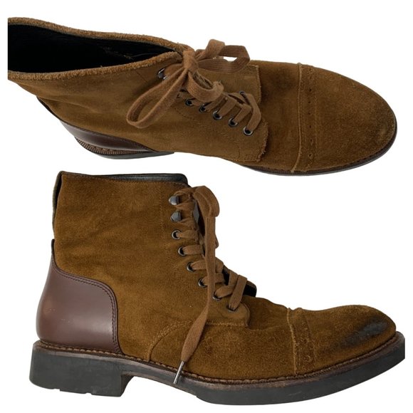 Mens Coach Bleecker Brown Suede Lace Up Boots Size 13D 6591 GUC Style G1547 - Picture 1 of 15
